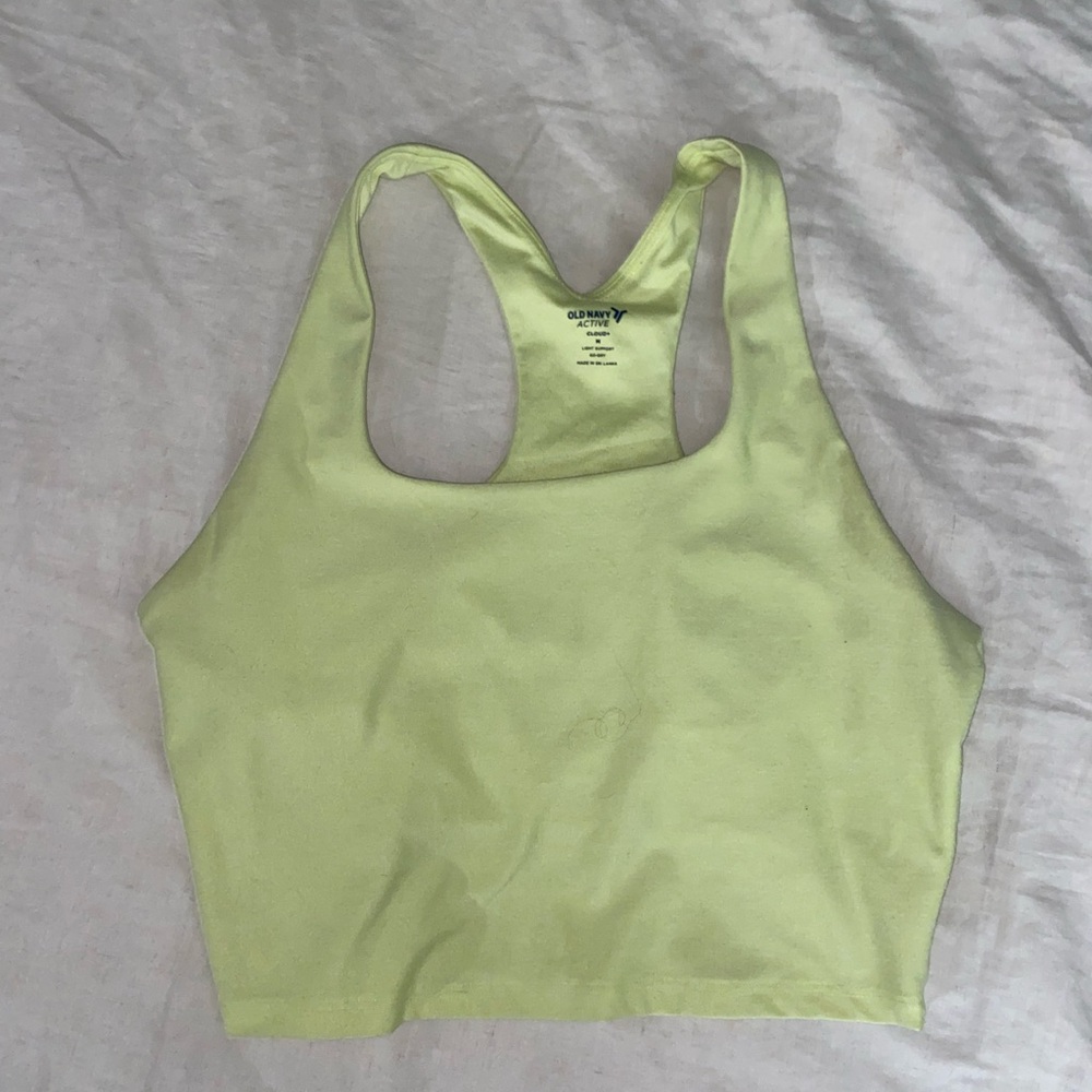 Old Navy Light Yellow/Green Sports Bra Tank